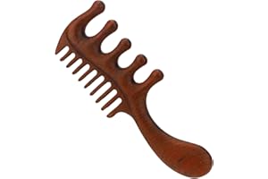 Scraping Massage Comb, Wooden Scalp Massager with Wide & Fine Tooth Scalp Relaxation Tool for Hair Caring Gift