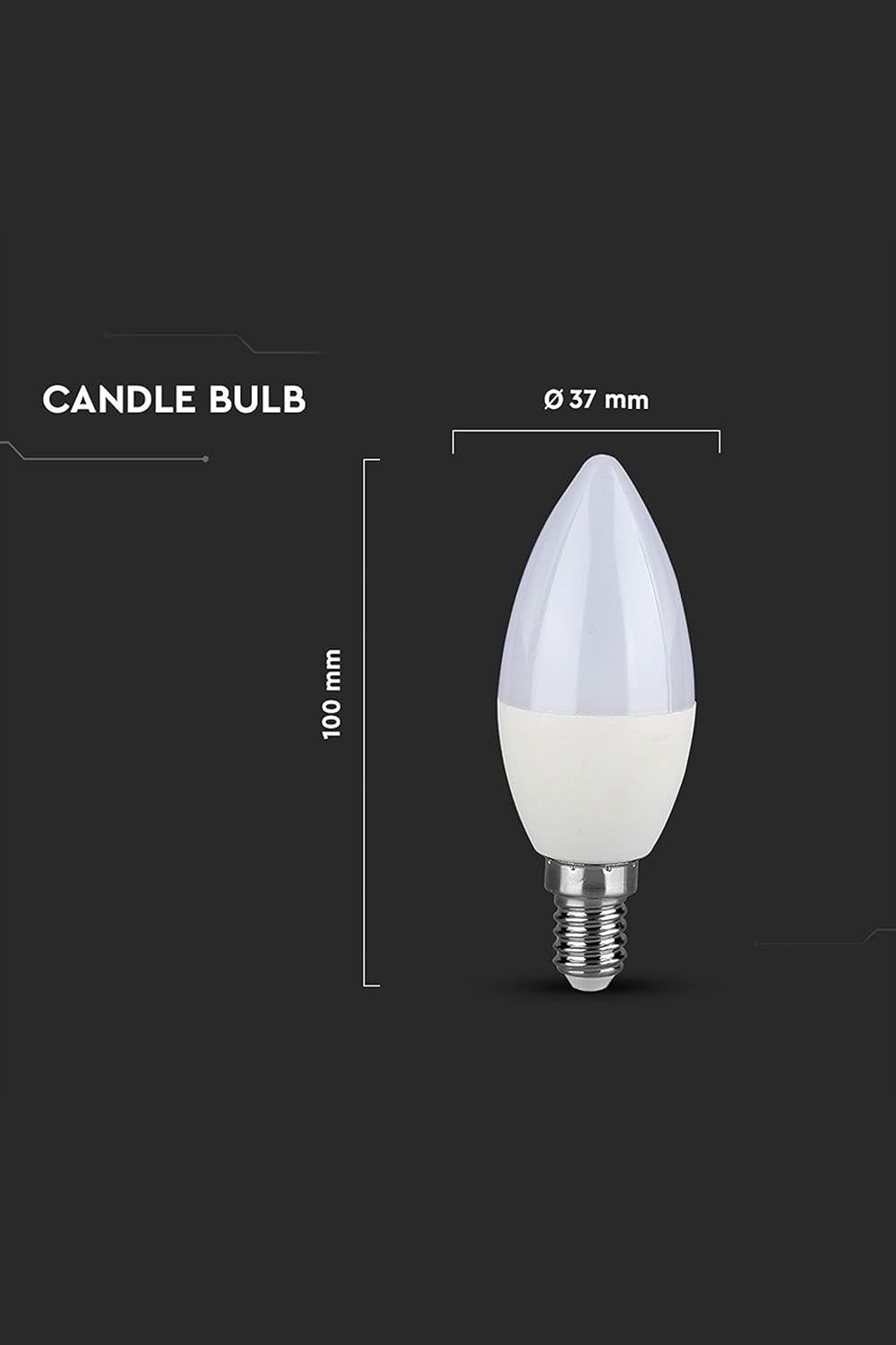 V-TAC E14 LED Candle Bulbs, Daylight, 5 Count (Pack of 1) - Image 5