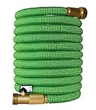 2017 Improved Design Expandable Garden Hose with Brass Connectors, by Golden Spearhead, 100-Feet, Light Green