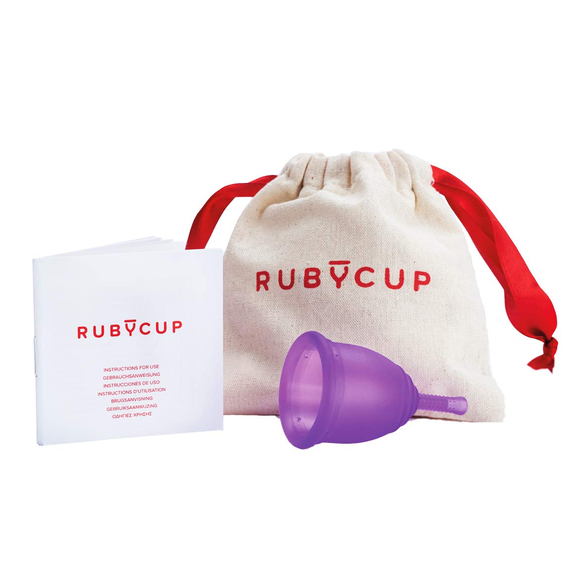 Ruby Cup - Reusable Menstrual Cup - Medium (Heavy Flow) - Purple - Includes Cup Donation - Perfect for Beginners - Safe and Convenient Reliable Alternative to Tampons & Sanitary Towel