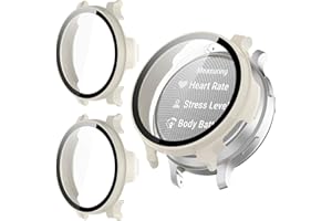 Kimiyaki 2 Pack for Garmin Lily 2 Active Screen Protector Case, Hard PC Bumper Full Coverage Protective Accessories Built-in Tempered Glass Film