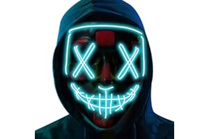 Poptrend Halloween Mask LED Light up Mask for Festival Cosplay Halloween Costume Masquerade Parties,Carnival,Gifts