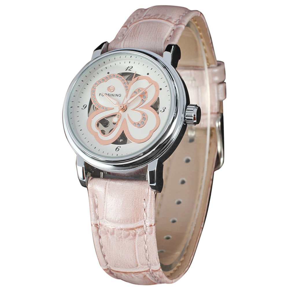 史上最も激安 Forsining Women S Watchスケルトンアナログ透明クリスタルレザーストラップファッションカジュアルブランド腕時計 B071cfb36d Www Gcc Ccpf Com