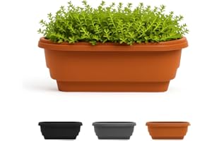 Fiskars 24 Inch Deck Rail Planter Box, Color Clay (477241-1001)