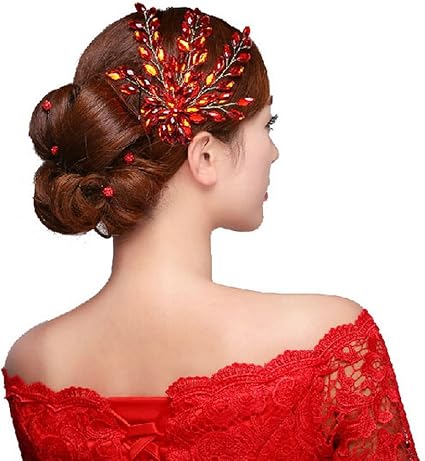 Traditional Chinese Wedding Hair Accessory Red Wheat Ear Amazon