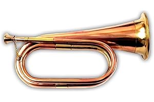 AnNafi® Copper Bugle | Solid Copper Bugle US Military Cavalry Horn | Boy Scout Bugle | Army Military Brass Bugles | Musical Instrument & Home Decor Classic Style Retro Horn | Band & Orchestra Bugle