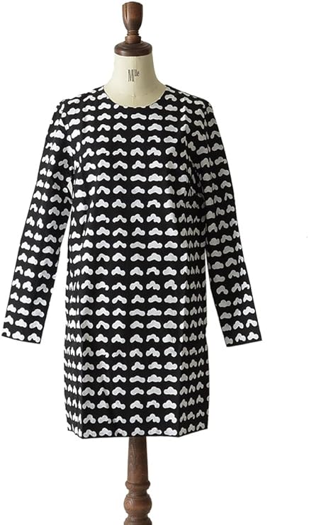 Amazon マリメッコ Marimekko Hattara ハッタラ Makee クルーネックワンピース 1 38 M Black White Col 99 ワンピース チュニック 通販