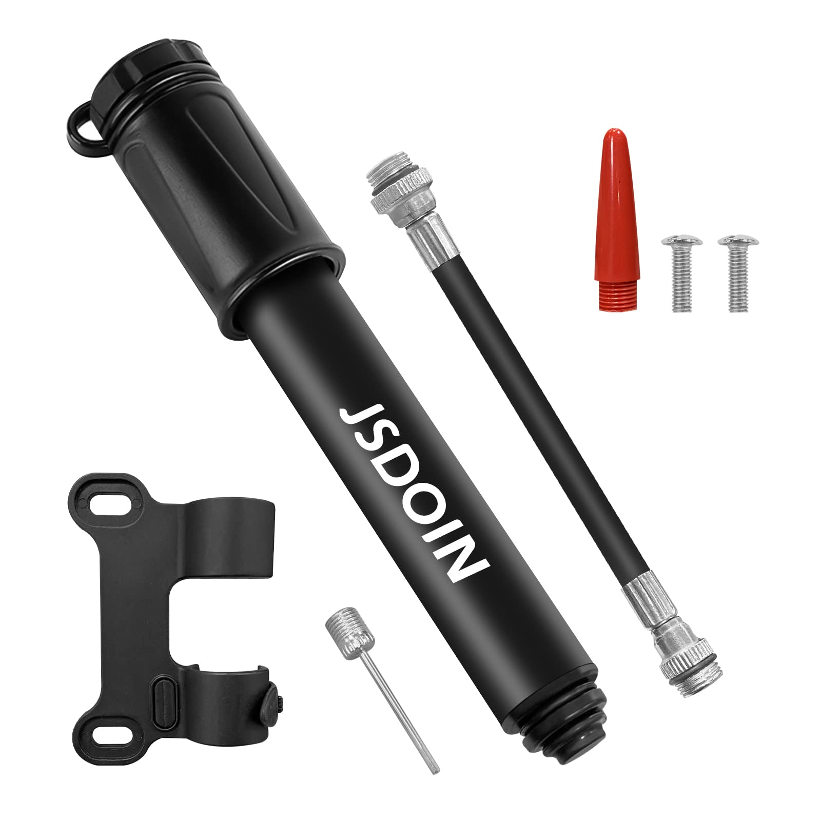 Jsdoin Portable Mini Bike Pump - Fast Inflation Universal Presta and Schrader Valve Road Mountain Cycling Frame Mounted Hand Tyre Pumps