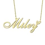 BYBWBL Miley Name Pendant Necklace 18k Gold Plated