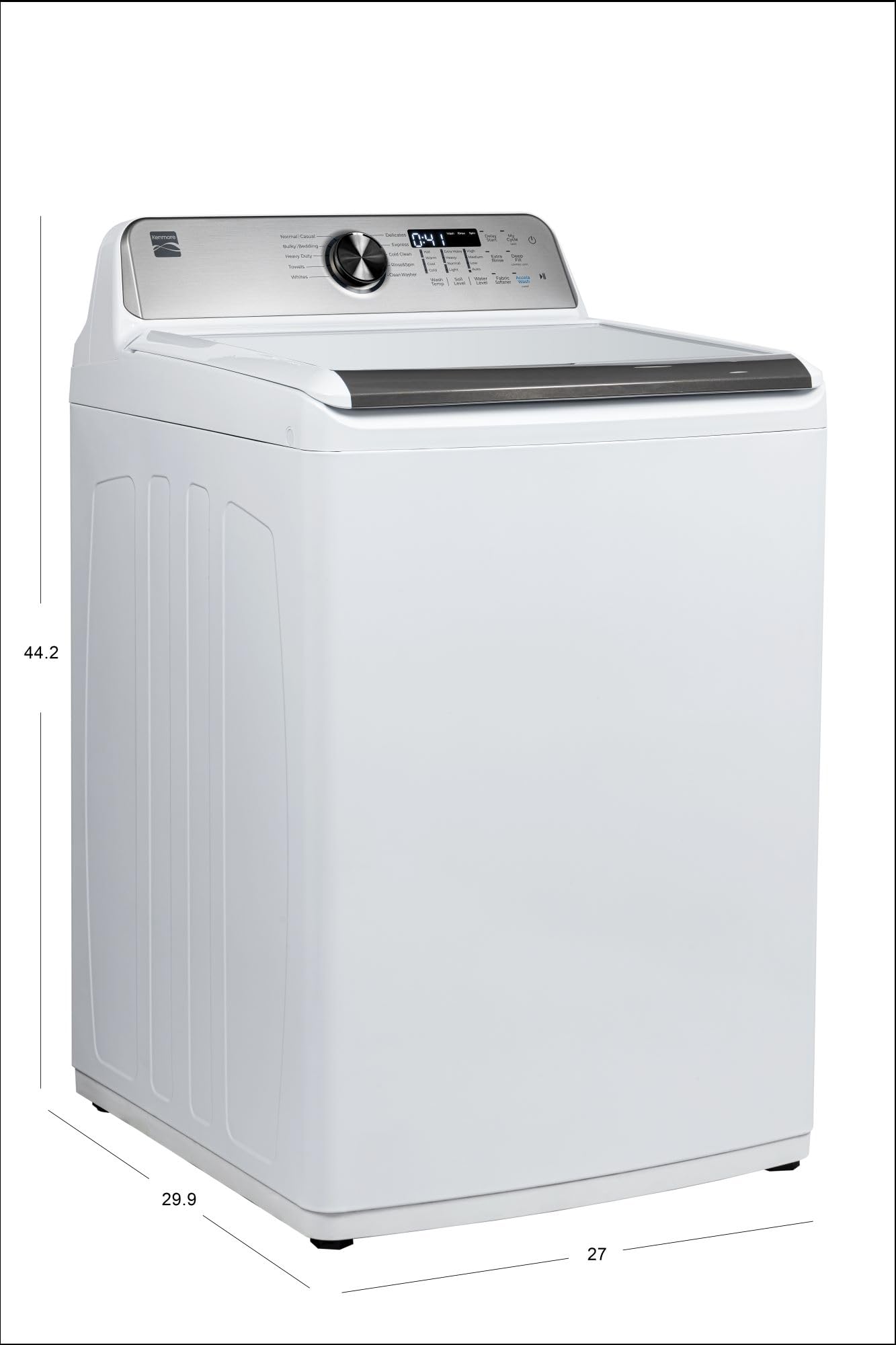 Kenmore 4.5 cu. ft. Top Load Washer with Triple Action Impeller for Tough Dirt & Stains - Reduce Laundry Time with Accela Wash & Express Wash - LED - White