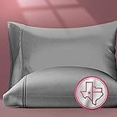 Texas Linen Co. 100% Egyptian Cotton Pillow Cases Stadard Size - Luxury 800 Thread Count Cotton Pillow Cases Queen Size Set of 2 (Dark Grey), Silky Soft Cooling Sateen Hotel Quality Pillowcovers