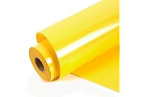 HTVVETUR HTV Heat Transfer Vinyl 12Inch x 13Feet Rolls Iron on Vinyl DIY for T-Shirt, Easy to Cut & Weed Glossy (13ft, Yellow)