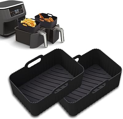 Dzpuhuojz 2 Pack Silicone Air Fryer Liners for Ninja Dual 5L AF400UK