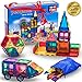 Mega Magnetic Building Blocks Set: Teach a Child Physics and Science with a 100 + 14 Pieces Thinking Game. 100-Piece Block Magnets Kit w/ Accessories. Colored Construction Magnet Tiles w/ Many Shapes