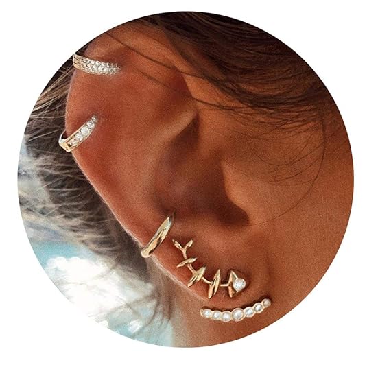 Premium Qualität 4 Teile/Satz Ohrstecker Set Frauen Fishbone Ohr Jacke Hoop Studs Modeschmuck GeschenkCarry Stone