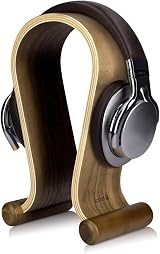kalibri Wooden Headphone Stand Walnut Universal Headset Hanger for Gaming DJ view 1