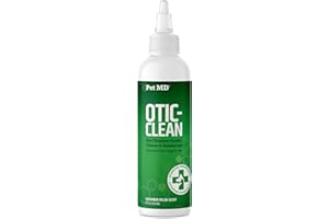 Pet MD Otic Clean Dog Ear Cleaner for Cats and Dogs - Effective Against Infections Caused by Infections, Itching and Controls Ear Odor - 8 oz (Cucumber Melon)