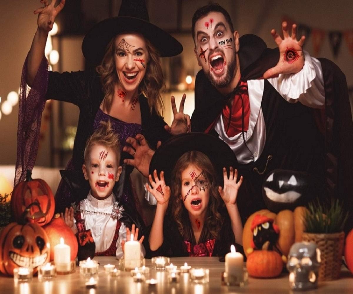 Alintor Halloween Make up Tattoos, Face Tattoo Stickers - Image 4