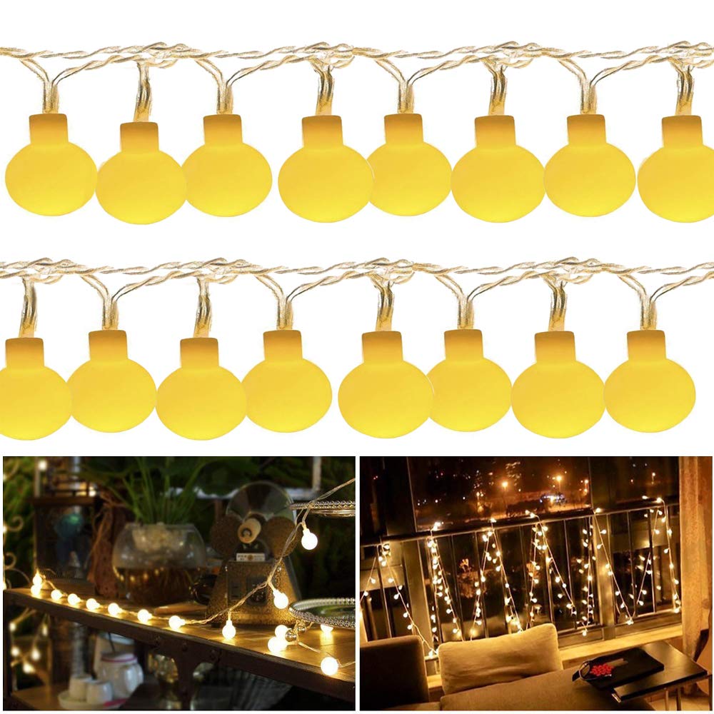 Fairy String Lights Battery Operated, 8 Mode Chains 40LEDs Small Ball Lights for Christmas Party Wedding Decoration (Warm White)