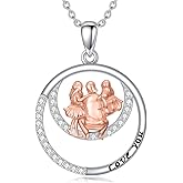 MEIDERBO Mother Daughter/Father Daughter/Sister/Family Necklace 925 Sterling Silver Daughter Necklace from Dad Mom for Mother's Day Father's Day