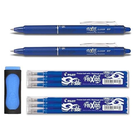 Tintenroller FriXion Clicker 0,7, Schaft blau, Strichstärke 0.4mm, blau