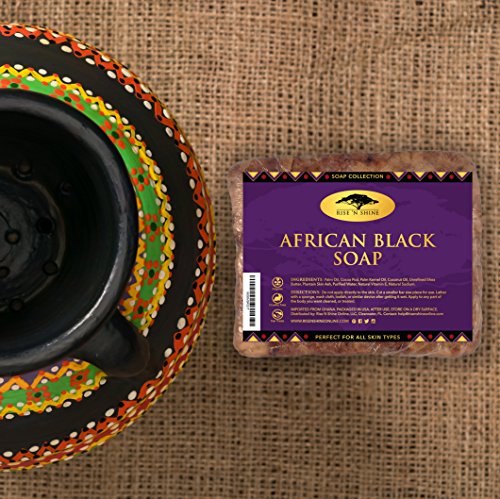 Raw African Black Soap Bar with Coconut Oil and Shea Butter - Body Wash, Shampoo and Face Wash - Helps Clear Dry Skin, Acne, Eczema, Psoriasis - Authentic Organic Homemade Soap Bar from Ghana (16 oz) - Thumbnail 6
