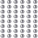 DICOSMETIC 50Pcs Round Metal Beads Stainless Steel Spacer Bead 10mm Large Hole Beads Seamless Ball Loose Bead for DIY Necklace Bracelet Earring Jewelry Making, Hole: 4mm