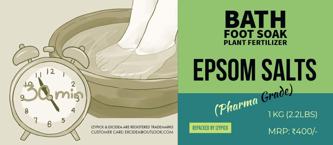 Excidea Epsom Salt Pack For Bath Foot Soak And Detox Pain Relief 2 Kg