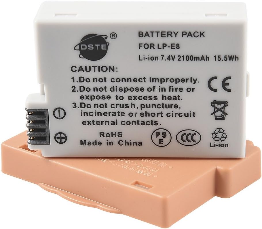 DSTE® LP-E8 Rechargeable Li-ion Battery + DC99U Travel and Car Charger Adapter for Canon EOS 550D 600D 650D 700D Kiss X4 Kiss X5 Kiss X6i X7i Rebel T2i T3i T4i T5i Digital Camera - Image 3