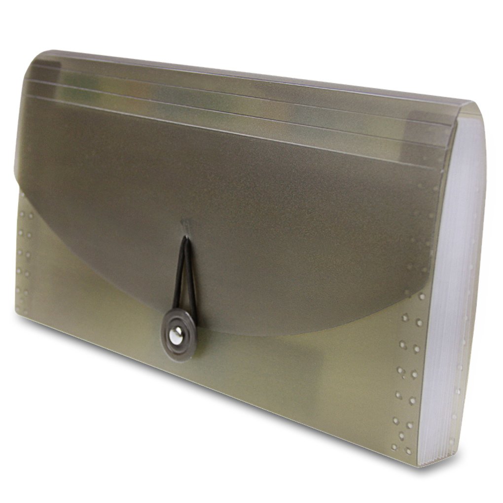 Mini Expandable File Wallet - 13 Pockets Letter Sized Receipt Folder Portable Accordion Document Carrying Case Briefcase Paper Organiser Wallet Handbag with Tab