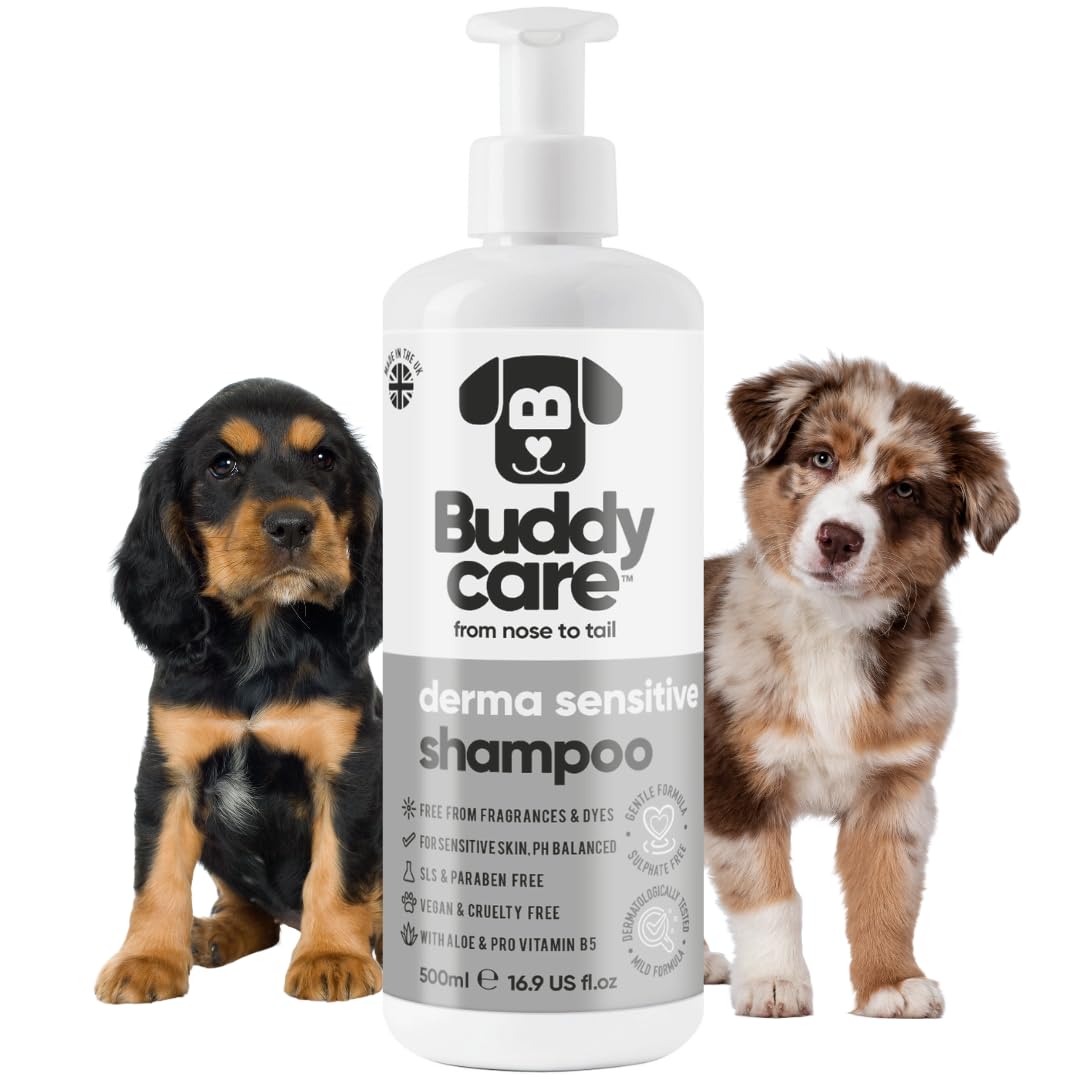Buddycare Derma Sensitive Dog Shampoo (500ml) | With Aloe Vera and Pro Vitamin B5 | Dog Shampoo for Smelly Dogs with Itchy, Dry & Sensitive Skin | Vegan & Cruelty Free Formula — image 1
