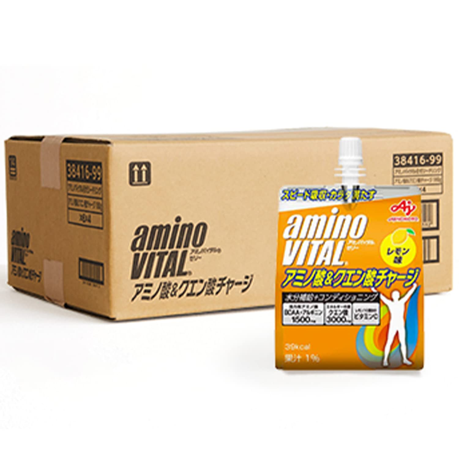 【ケース販売】味の素 アミノバイタル ゼリードリンク アミノ酸&クエン酸チャージ レモン味 180g×24個 クエン酸 3000mg アミノ酸 1500mg BCAA ビタミンC 栄養補給商品画像