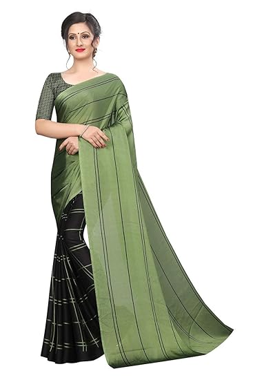 Navabi Export Womens Khadi Saree with Blouse Material Combo (FWS2393, Multicolour)