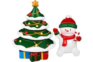 POPETPOP 2Pcs Christmas Aquarium Decorations- Resin Fish Tank Christmas Tree Snowman Decoration Micro Landscape Ornaments for Holiday Fish Tank Supplies Table Decor