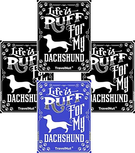 JCCentral 4 Pack Top Dachshund Dog Lover Set Magnet Sticker Great Last Minute Sweet Cute High School Graduation Gift Idea Under 15 Dollars for Sale Girlfriend Boyfriend Kid Youth Teacher