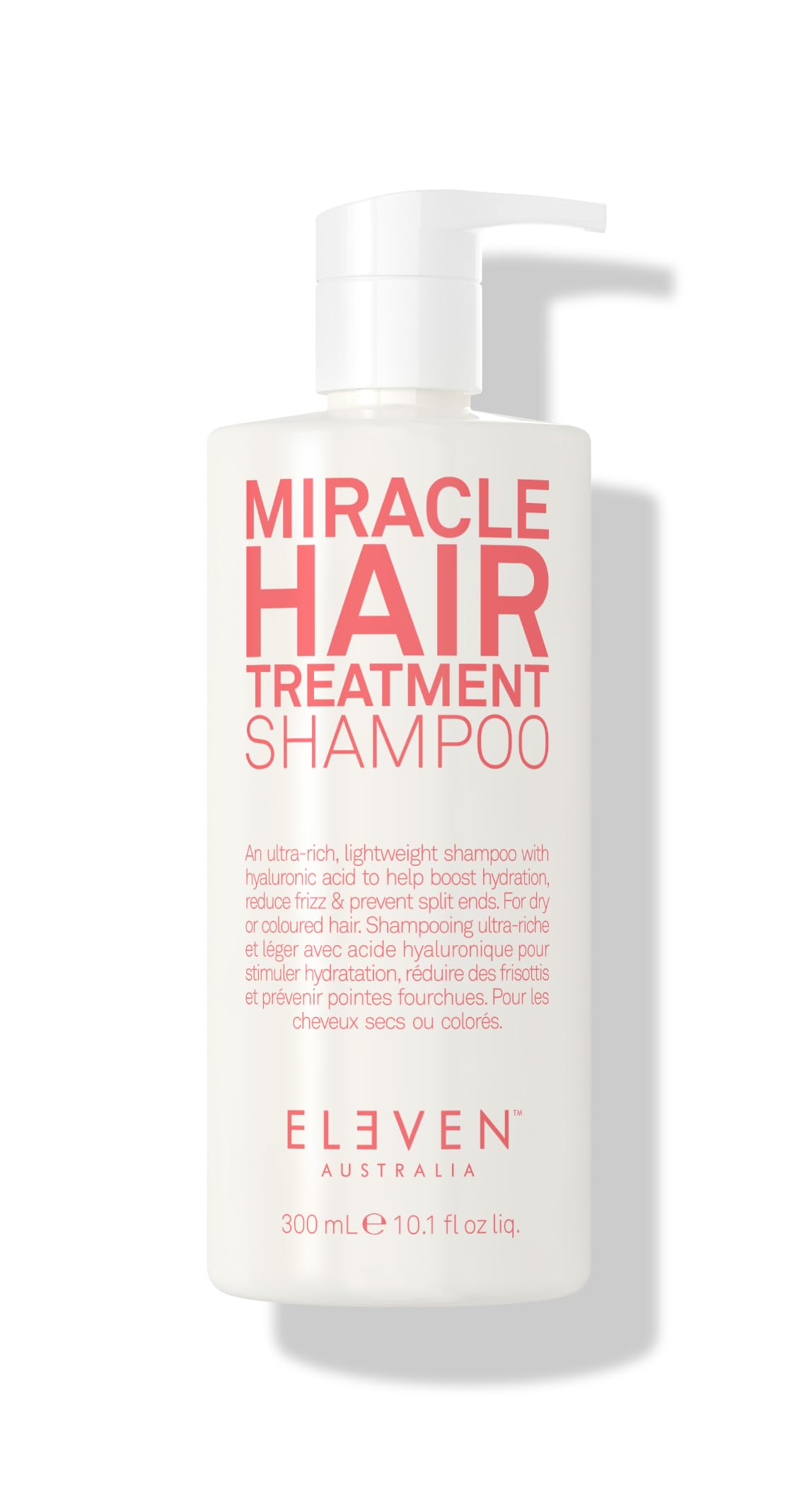 Eleven Australia Miracle Hair Treatment Shampoo 300ml– Moisturizing, Frizz Control, Strengthening & Repair for Dry, Damaged Hair Infused with Hyaluronic Acid to Help Boost Hydration – Gluten Free
