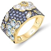 Santuzza 14K Gold Plated Dragonfly Ring Cubic Zirconia 925 Sterling Silver Butterfly Ring