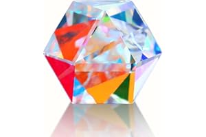 20 mm Crystal Faceted Optical Prism Beam Division, Refraction, Photography, Science, AB Coloured Glass Prism for Home Decorat