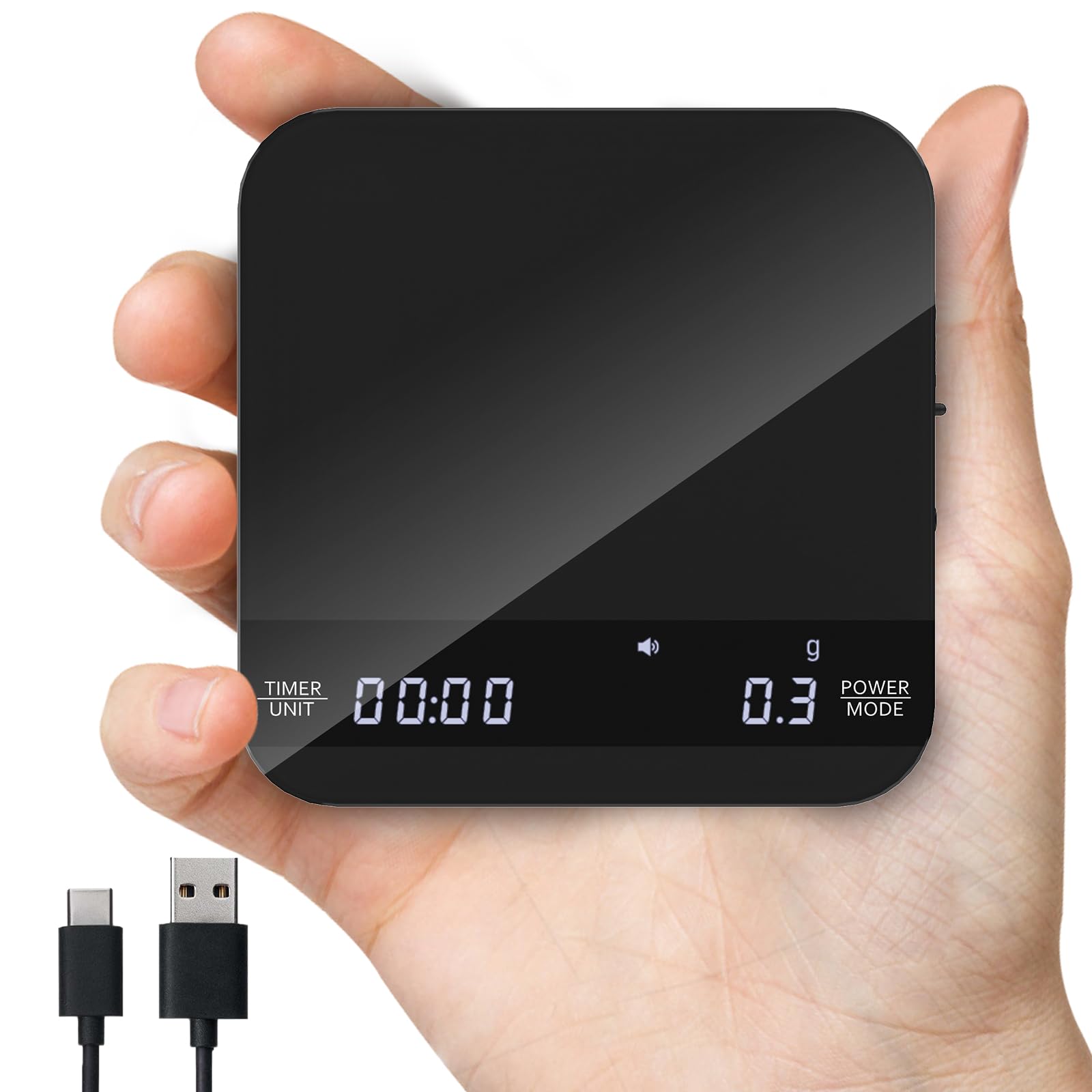 Photo 1 of Coffee Scale with Timer, Rechargeable Mini Espresso Scale, 2kg/0.1g Accurate Scale for Espresso and Pour-Over Coffee, Portable Food Scale Digital with Automatic Timing