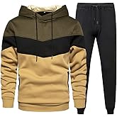 Tebreux Men's Jogging Tracksuit 2 Piece Athletic Outfit Hoodie Sports Sweatsuit Pullover Suit Sets