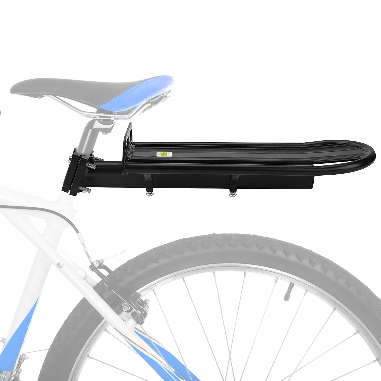 Bike Bicycle Rear Seat Luggage Rack, Bicycle Back Seat Panniers Rack Luggage Carrier Shelf Easy Mount Quick Release, Universal Mountain Bike City Bike Rear Seat Shelf Sturdy Aluminum Alloy Material