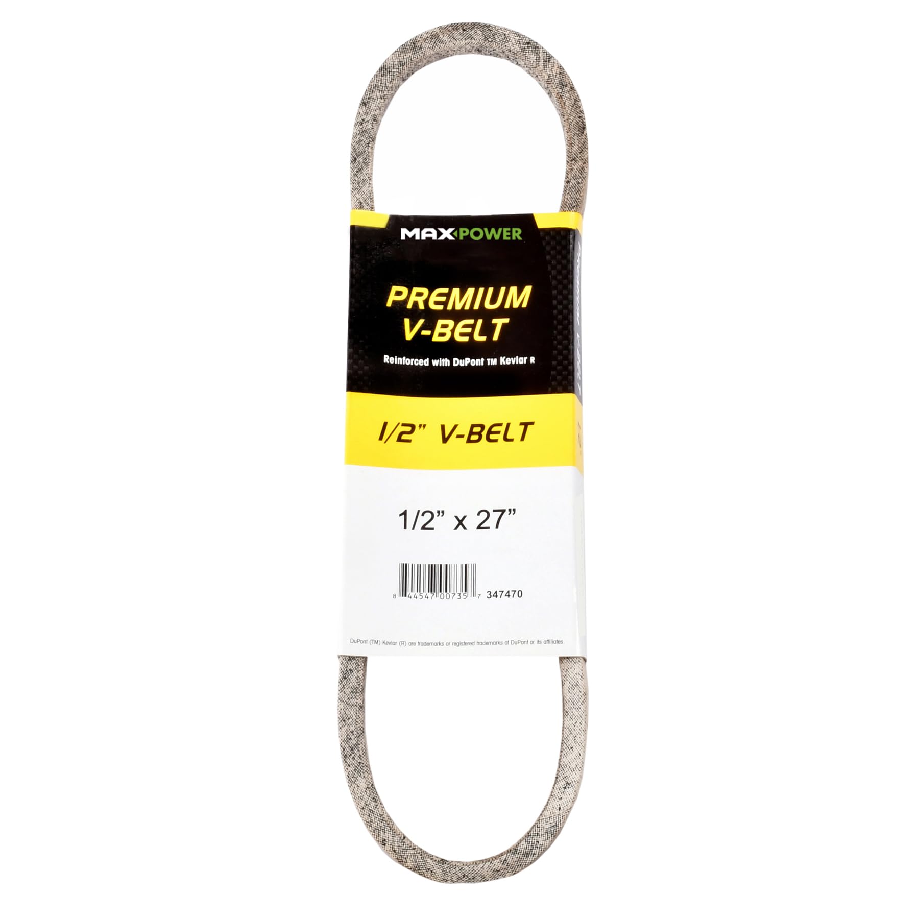 Maxpower 347470 Premium Belt Reinforced with Kevlar Fiber Cords, 1/2" x 27"