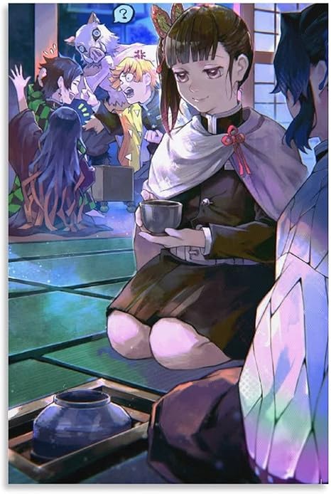 Amazon デーモンスレイヤーアニメキャンバスアートポスターとウォールアートピクチャープリントリビングルーム壁画家族の寝室のインテリアポスター08 12インチ 30cm ウォールステッカー オンライン通販