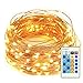 LED String Lights, 33ft 100 LEDs Remote Control with Dimmable Amysen Complete Waterproof Decorative Lights for Bedroom, Patio, Wedding, Garden, Party (Warm White, Copper Wire Lights )