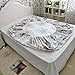 FADFAY Sheet Set King Vintage Rose 100% Cotton Hypoallergenic White and Grey Deep Pocket Fitted Sheet 4-Pieces King