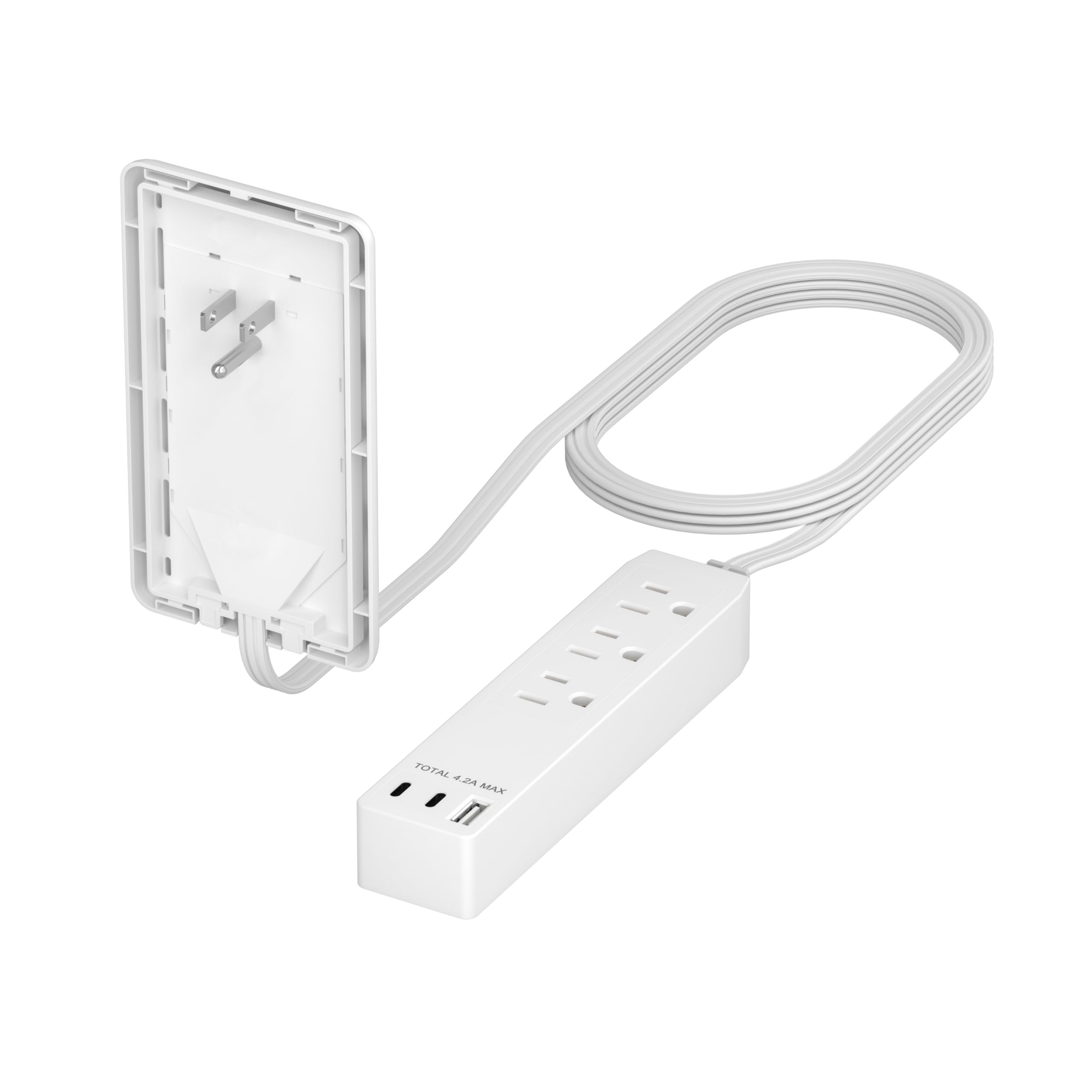 LIDER Outlet Extender with 3 Receptacles, 21W USB