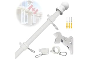 NQ Outdoor Flag Pole with Holder for Outside House,5FT Stainless Steel Wall Mounted Flag Pole Kit with Bracket,Flagpole for P