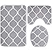 Bath Mats for Bathroom Floor 3-Pieces Set - Bathroom Rugs Set, Shower Mat, Toilet Rug, Bathroom Accessories - Thick Soft Memory Foam, Water Absorbent Bathmat, Non Slip Back - Gray - Over The Floor