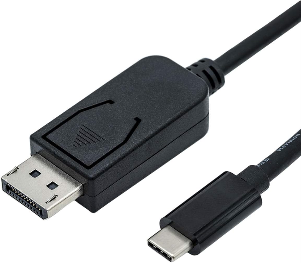 ROLINE USB C DisplayPort Cable V1.2 I DP Male Adaptor Cable USB 3.1 Type C and I 4 K Resolution 60Hz black Black 1 m
