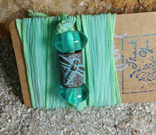 Seafoam Silk Dragonfly Wrap Bracelet. Free Spirit Bracelet. Dragonfly Bracelet. Wrap Bracelet. #HoneyBeMe